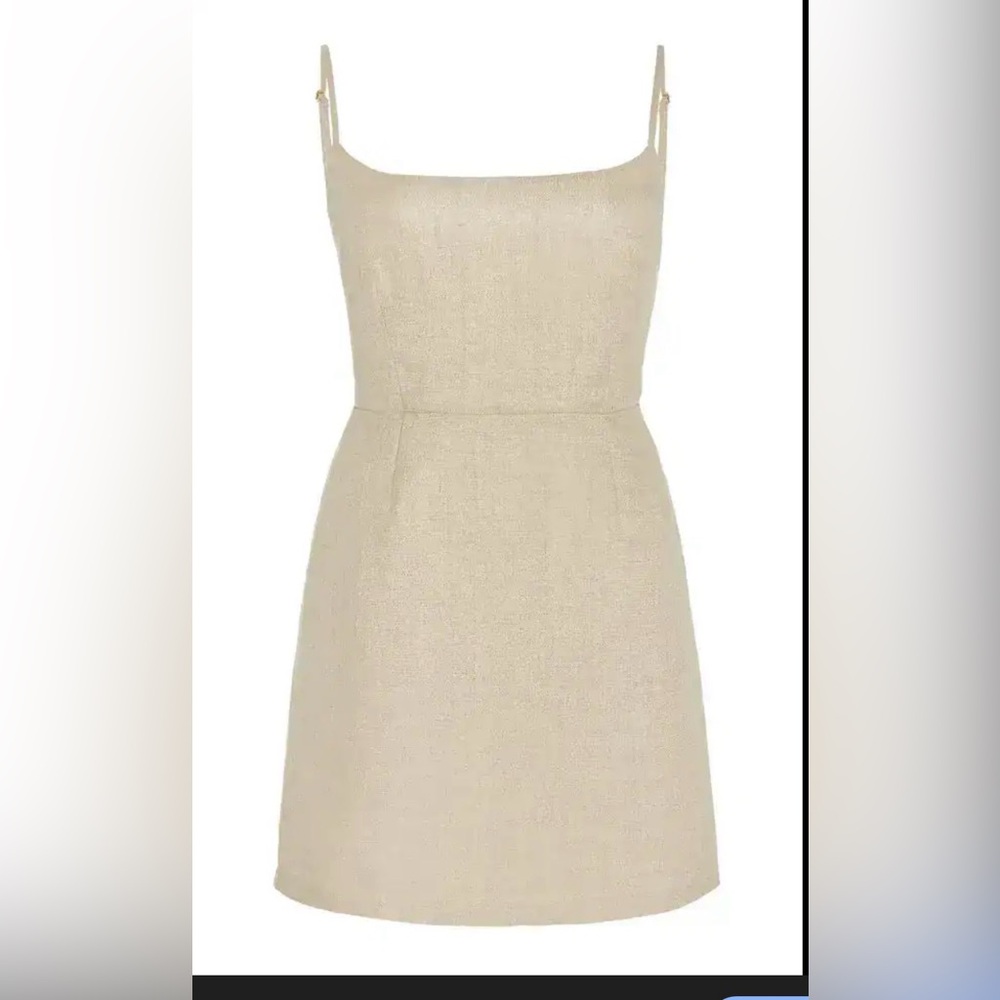 Posse Beige Mini Dress with Thin Straps